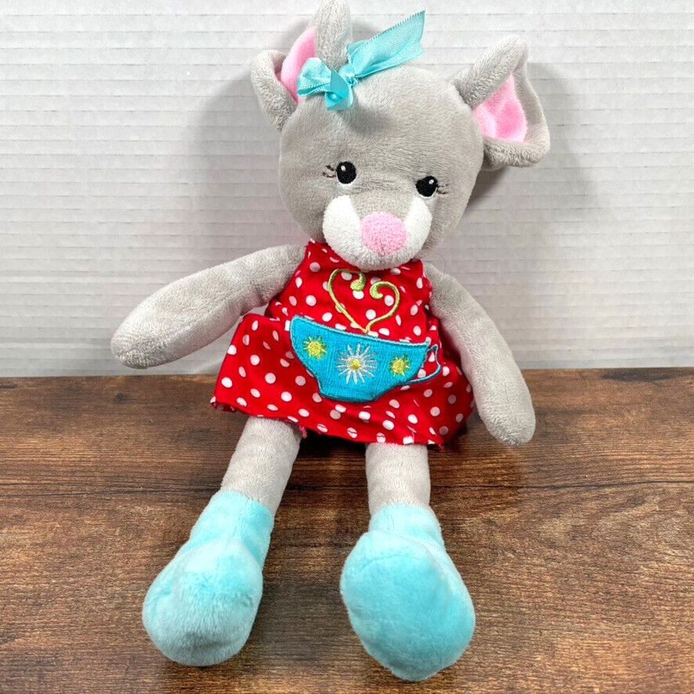 Mary Meyer Bunny Rabbit Plush 13" Stuffed Animal Toy Teapot Dress Blue Shoes